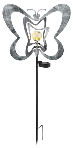 Globo 36581 - LED соларно осветително тяло LED/0,06W/3V IP44 сребърна пеперуда