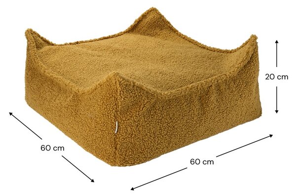 Кафяв детски пуф от букле Square – Wigiwama