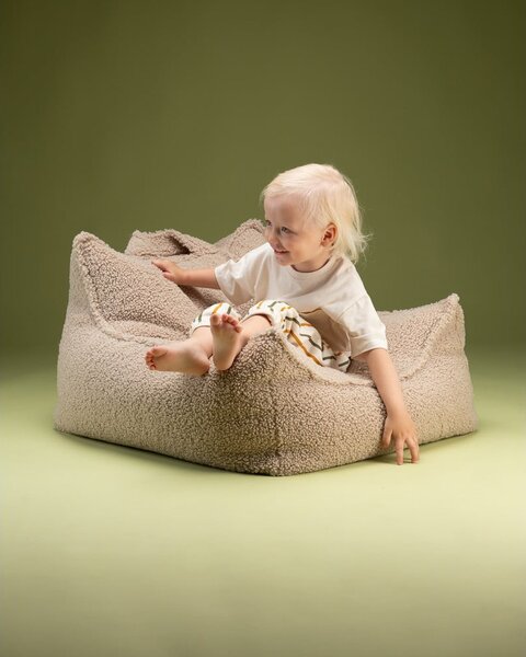 Светлокафяв детски пуф от букле Chair – Wigiwama