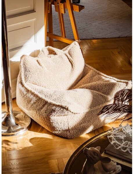 Светлокафяв детски пуф от букле Chair – Wigiwama