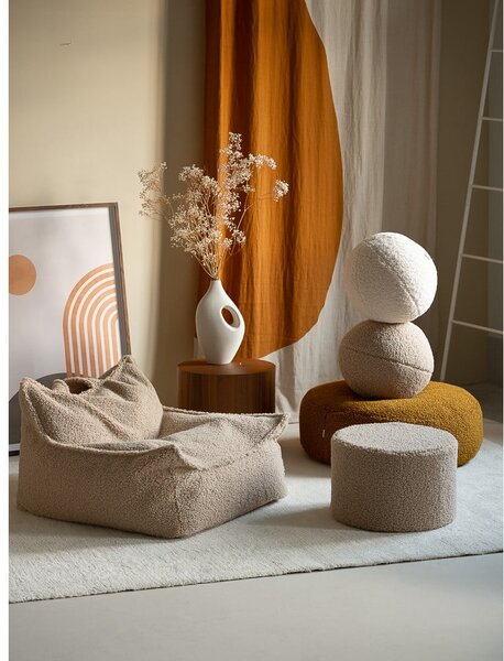 Светлокафяв детски пуф от букле Chair – Wigiwama