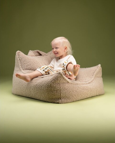 Светлокафяв детски пуф от букле Chair – Wigiwama