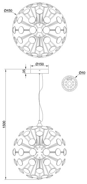 Globo 16047H1C - LED полилей на кабел VIRINA LED/24W/230V