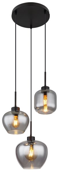Globo 15549-3SH - Полилей на кабел матов 3xE27/40W/230V черен