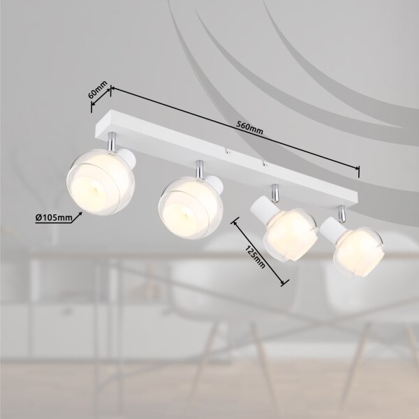 Globo 54309-4W - Точково осветително тяло TOKKI 4xE14/40W/230V бяло