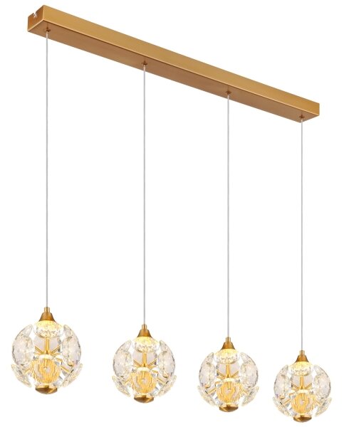 Globo 16047-4H - LED полилей на кабел VIRINA, LED/32W/230V, 3000K, златист
