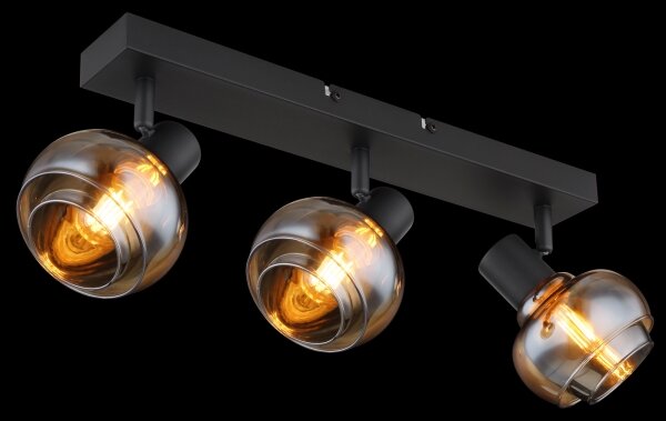 Globo 54309-3B - Точково осветително тяло TOKKI 3xE14/40W/230V черно