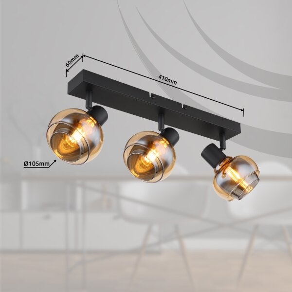 Globo 54309-3B - Точково осветително тяло TOKKI 3xE14/40W/230V черно