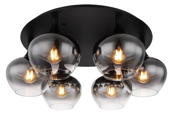 Globo 15548-6D - Плафонен полилей MAXY 6xE27/40W/230V Ø 65 cm черен