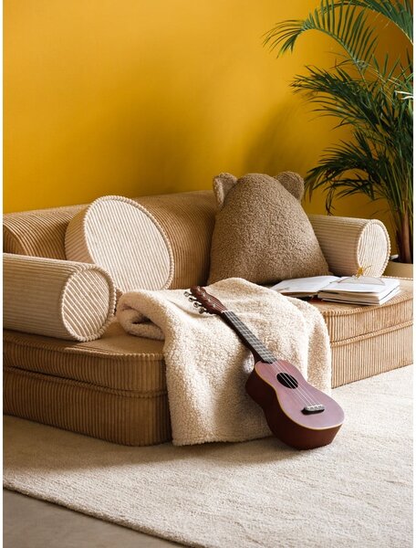 Кафяв детски диван от рипсено кадифе 132 cm Settee – Wigiwama