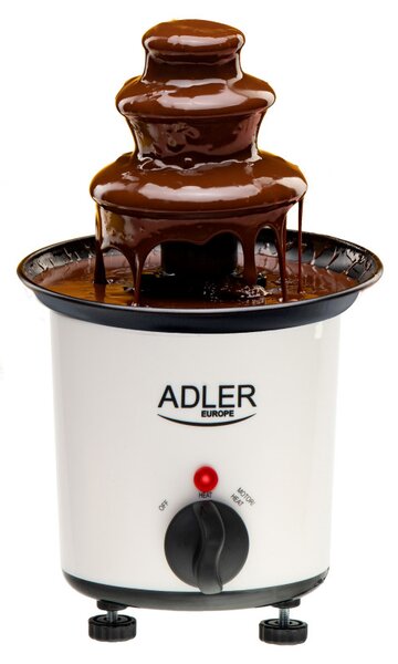 Шоколадов фонтан Adler AD 4487, 30W, 200ml, 80C, Светлинен Индикатор, Бял