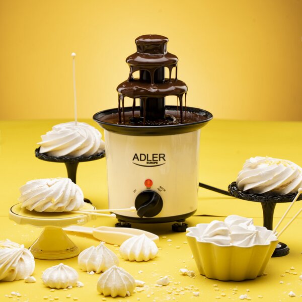 Шоколадов фонтан Adler AD 4487, 30W, 200ml, 80C, Светлинен Индикатор, Бял