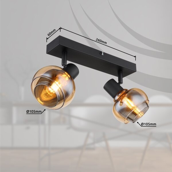 Globo 54309-2B - Точково осветително тяло TOKKI 2xE14/40W/230V черно