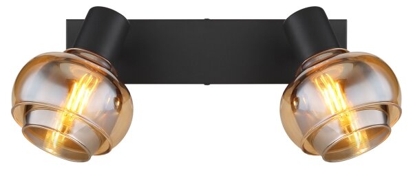 Globo 54309-2B - Точково осветително тяло TOKKI 2xE14/40W/230V черно