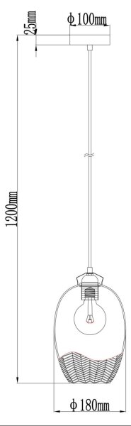 Globo 15898H - Полилей на кабел JESSICA 1xE27/60W/230V Ø 22 cm златист