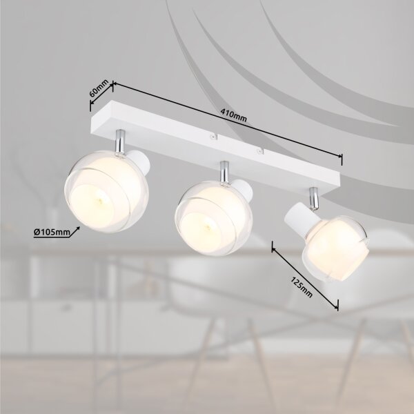 Globo 54309-3W - Точково осветително тяло TOKKI 3xE14/40W/230V бяло