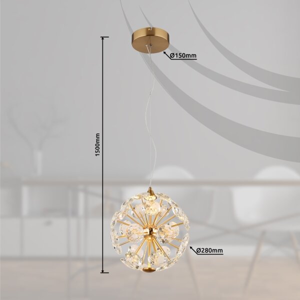 Globo 16047H - LED полилей с окачване на кабел VIRINA LED/12W/230V 3000K златист