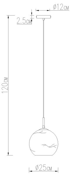 Globo 15999MH1 - Полилей на кабел RAGUSA 1xE27/60W/230V Ø 25 см