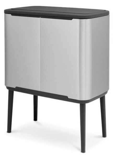 Кош за смет Brabantia Bo Touch 651115, 11/23 л, Леко затваряне, Противоплъзгаща основа, Устойчив на пръстови отпечатъци, Матов Инокс