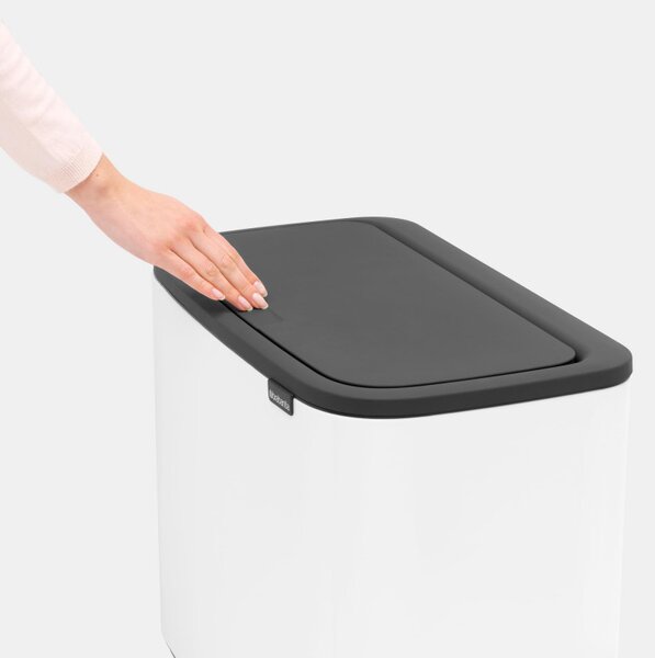 Кош за смет Brabantia Bo Touch 651102, 36 л, Плавно и безшумно отваряне, Голям отвор, Бял