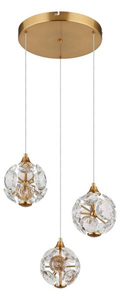 Globo 16047-3H - LED полилей на кабел VIRINA LED/24W/230V 3000K златен