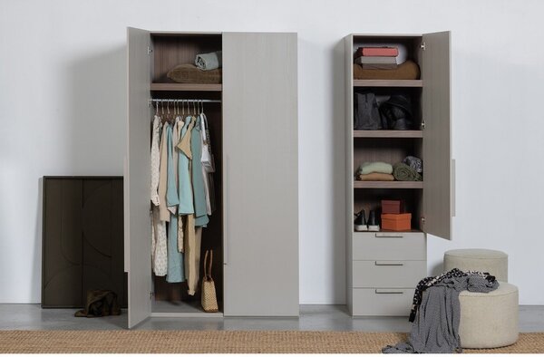 Сив модулен шкаф 55x210 cm Rens – WOOOD