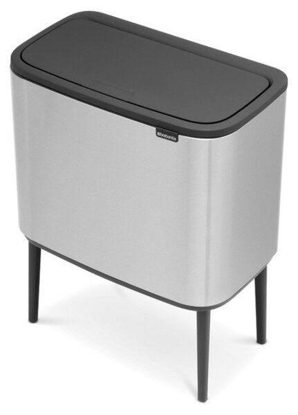 Кош за смет Brabantia Bo Touch 651115, 11/23 л, Леко затваряне, Противоплъзгаща основа, Устойчив на пръстови отпечатъци, Матов Инокс