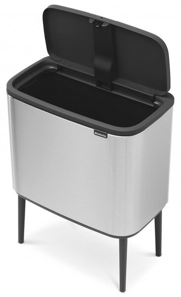 Кош за смет Brabantia Bo Touch 651115, 11/23 л, Леко затваряне, Противоплъзгаща основа, Устойчив на пръстови отпечатъци, Матов Инокс