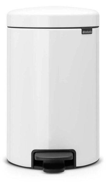Кош за боклук с педал Brabantia NewIcon 649032, 12 л, Плавно затваряне, Противоплъзгаща основа, Метална вътрешна кофа, Бял