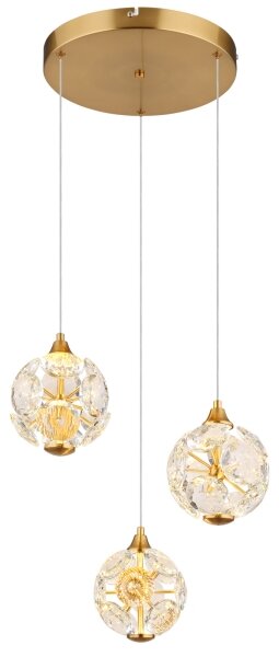 Globo 16047-3H - LED полилей на кабел VIRINA LED/24W/230V 3000K златен