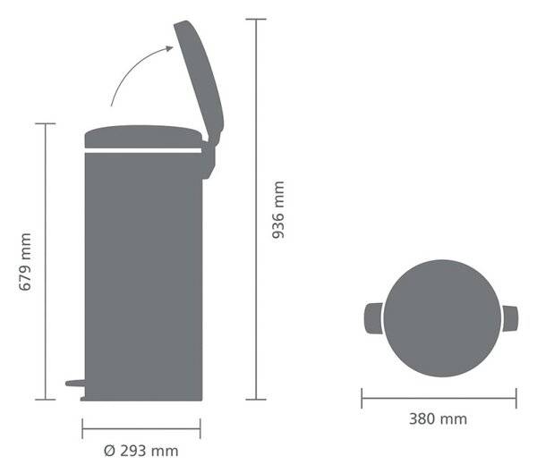 Кош за смет с педал Brabantia NewIcon 1005539, 30 л, Леко затваряне, Противоплъзгаща основа, Бежов