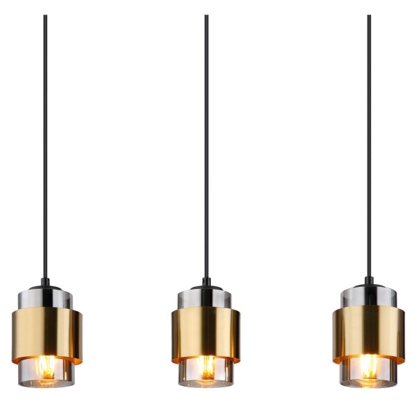 Globo 15560-5H - Полилей на кабел MILLEY 5xE27/40W/230V черен/месинг