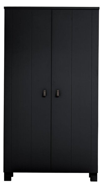 Гардероб от черен бор 111x202 cm Ties - WOOOD