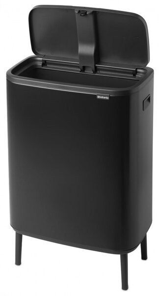 Кош за смет Brabantia Bo Touch Hi 1001260, 60 л, Повдигнат, Плавно и безшумно отваряне, Черен мат