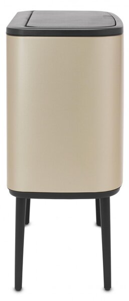 Кош за смет Brabantia Bo Touch 1003216, 3x11 л, Плавно и безшумно отваряне, Голям отвор, Златен металик