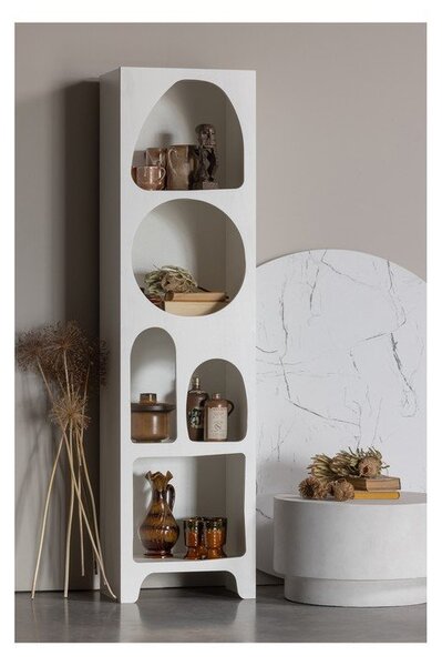 Бял шкаф за книги 48x180 cm Caz - WOOOD
