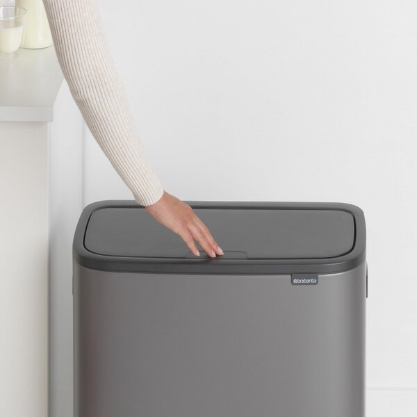 Кош за смет Brabantia Bo Touch 1001276, 60 л, Плавно и безшумно отваряне, Голям отвор, Бронз