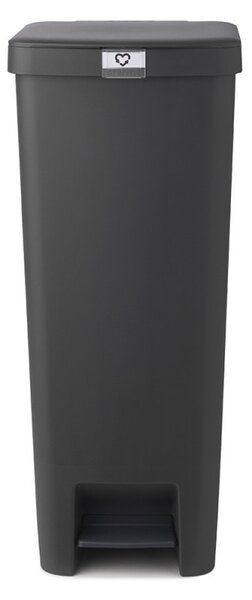 Кош за смет с педал Brabantia StepUp 1005557, 40 л, Екологични материали, Голям отвор, Тъмносив