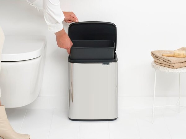 Кош за смет Brabantia Bo Small 1006636, 12 л, Безшумно и плавно отваряне, Инокс