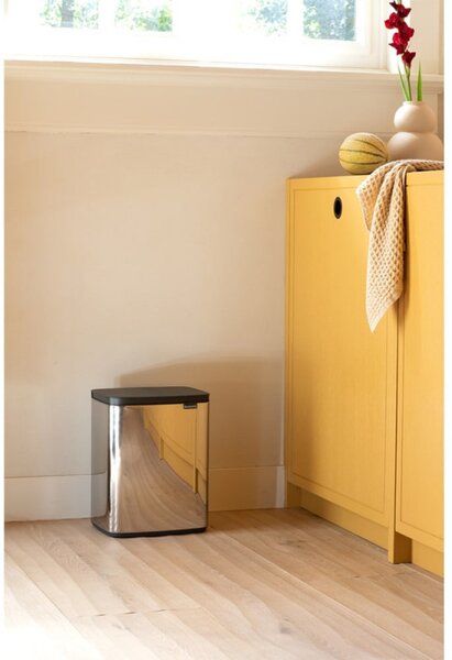 Кош за смет Brabantia Bo Small 1006636, 12 л, Безшумно и плавно отваряне, Инокс