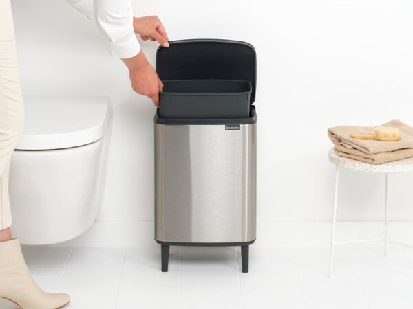 Кош за боклук Brabantia Bo Small Hi 1006650, 12 л, Плавно и безшумно отваряне, Инокс