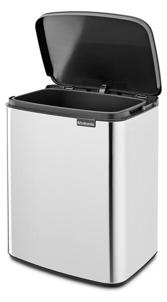 Кош за смет Brabantia Bo Small 1006636, 12 л, Безшумно и плавно отваряне, Инокс