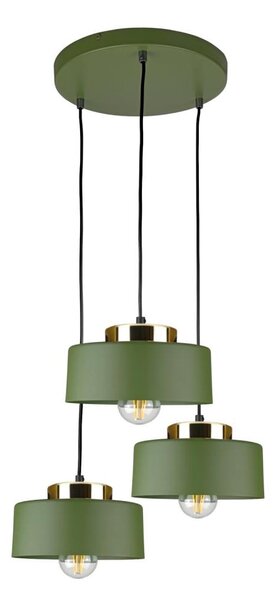 Полилей на кабел IGNIA 3xE27/60W/230V зелен/златист
