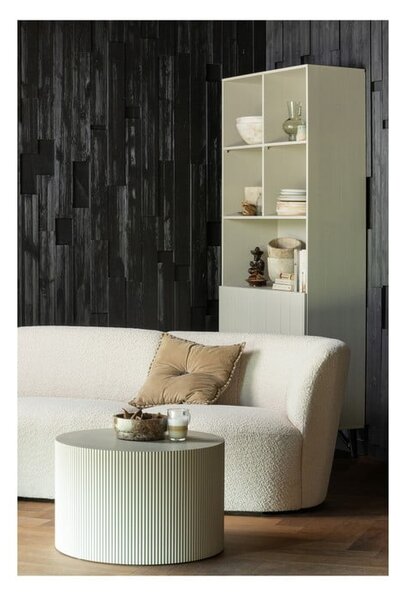 Кремав шкаф за книги от борова дървесина 90x200 cm Miller - WOOOD