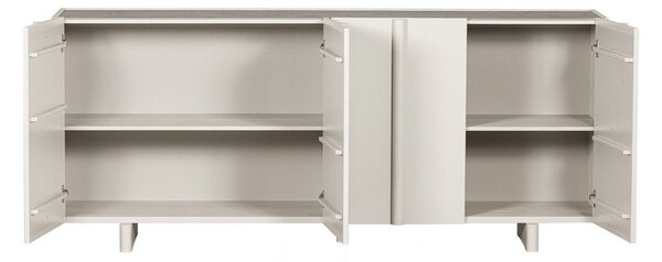 Кремав нисък модулен скрин от борова дървесина 200x85 cm Basu - WOOOD