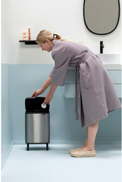 Кош за боклук Brabantia Bo Small Hi 1006650, 12 л, Плавно и безшумно отваряне, Инокс