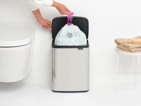 Кош за смет Brabantia Bo Small 1006636, 12 л, Безшумно и плавно отваряне, Инокс