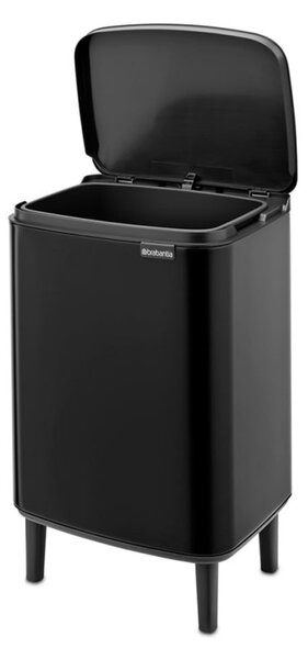 Кош за смет Brabantia Bo Small Hi 1006649, 12 л, Плавно и безшумно отваряне, Черен мат