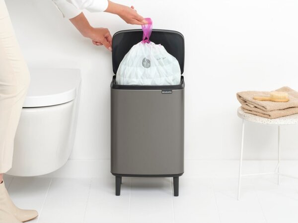 Кош за смет Brabantia Bo Small Hi 1006648, 12 л, Плавно и безшумно отваряне, Сив