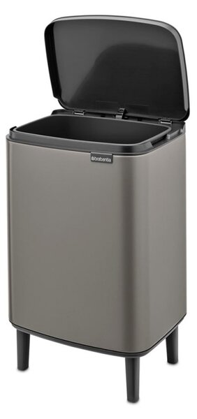 Кош за смет Brabantia Bo Small Hi 1006648, 12 л, Плавно и безшумно отваряне, Сив